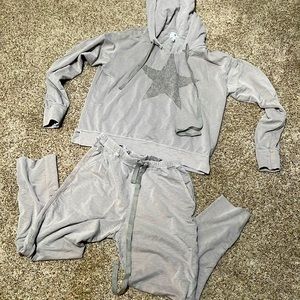 Sundry Matching lounge set in a gray-purple color with darker shadow star front